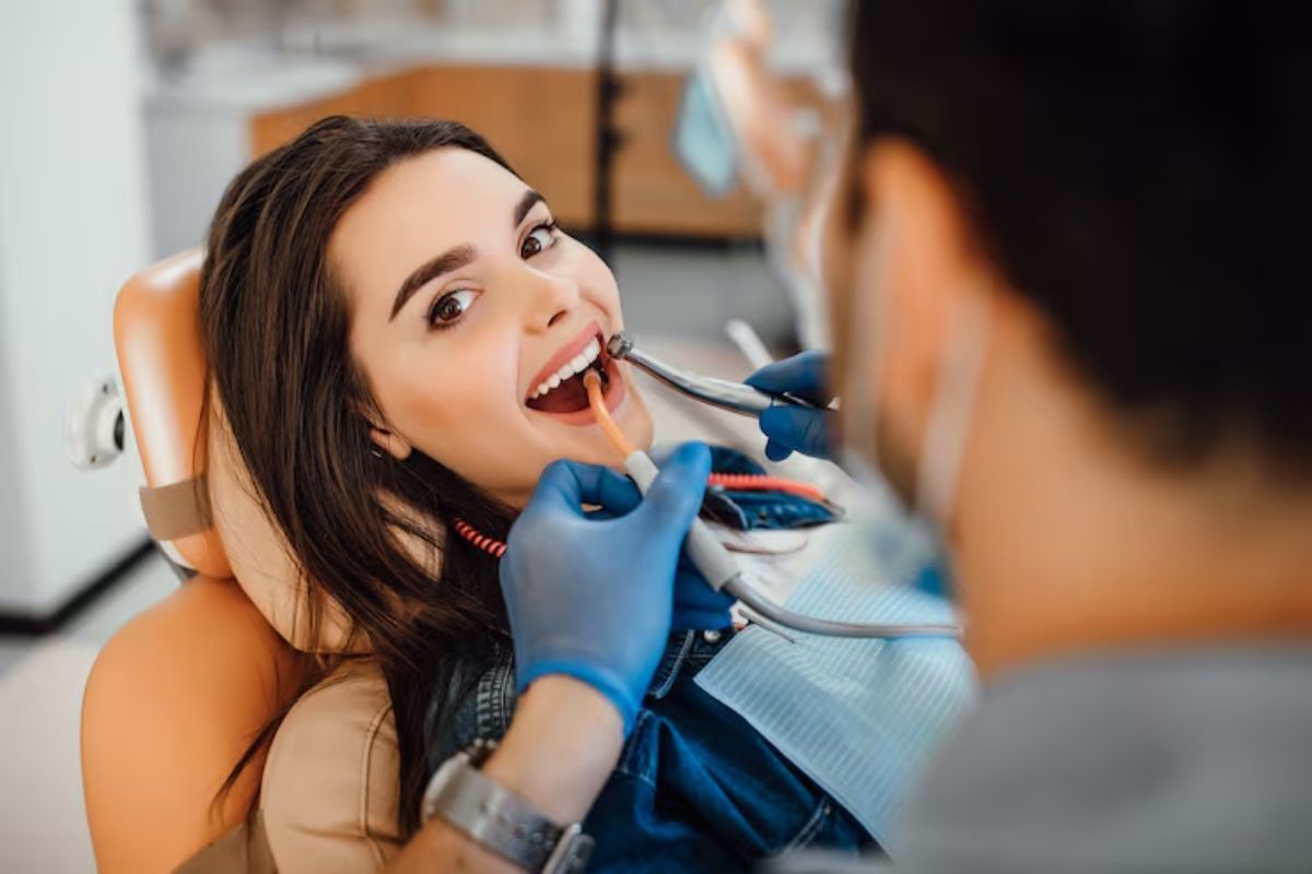 patient undergoing an all-on-4 dental implant procedure during a restorative dental treatment.